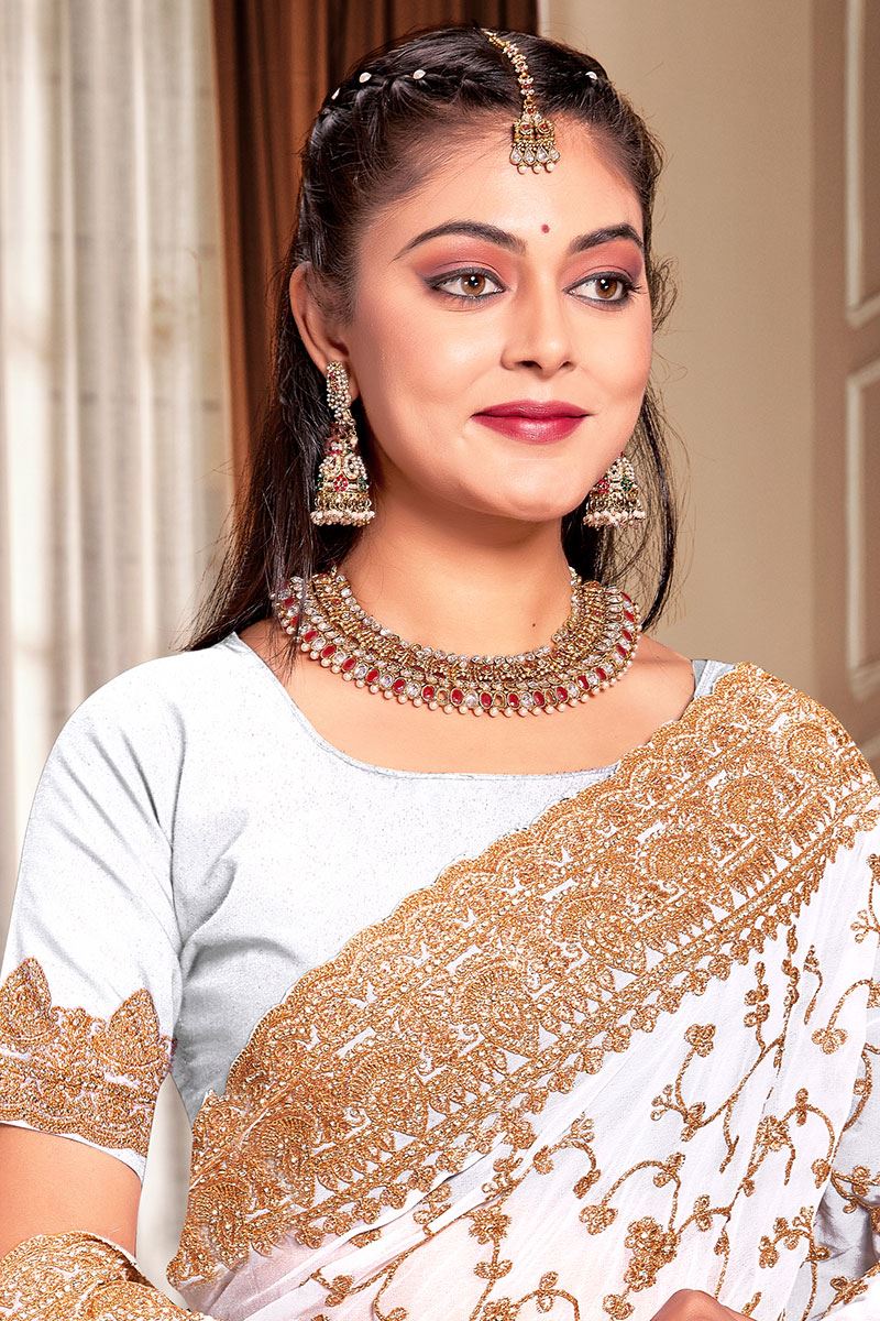 Creative Georgette Designer Saree for Party and Reception