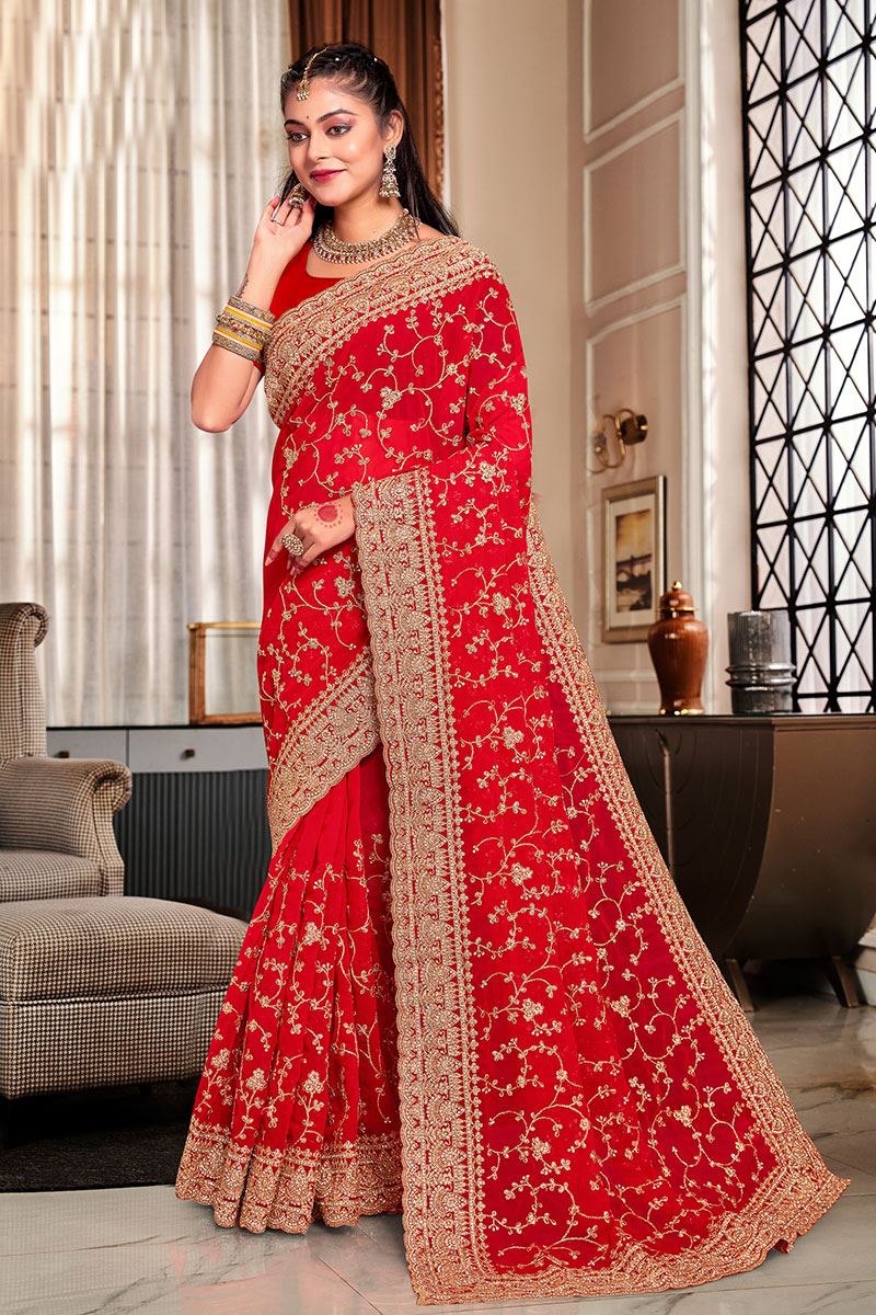 Ethnic Georgette Designer Saree for Party and Reception