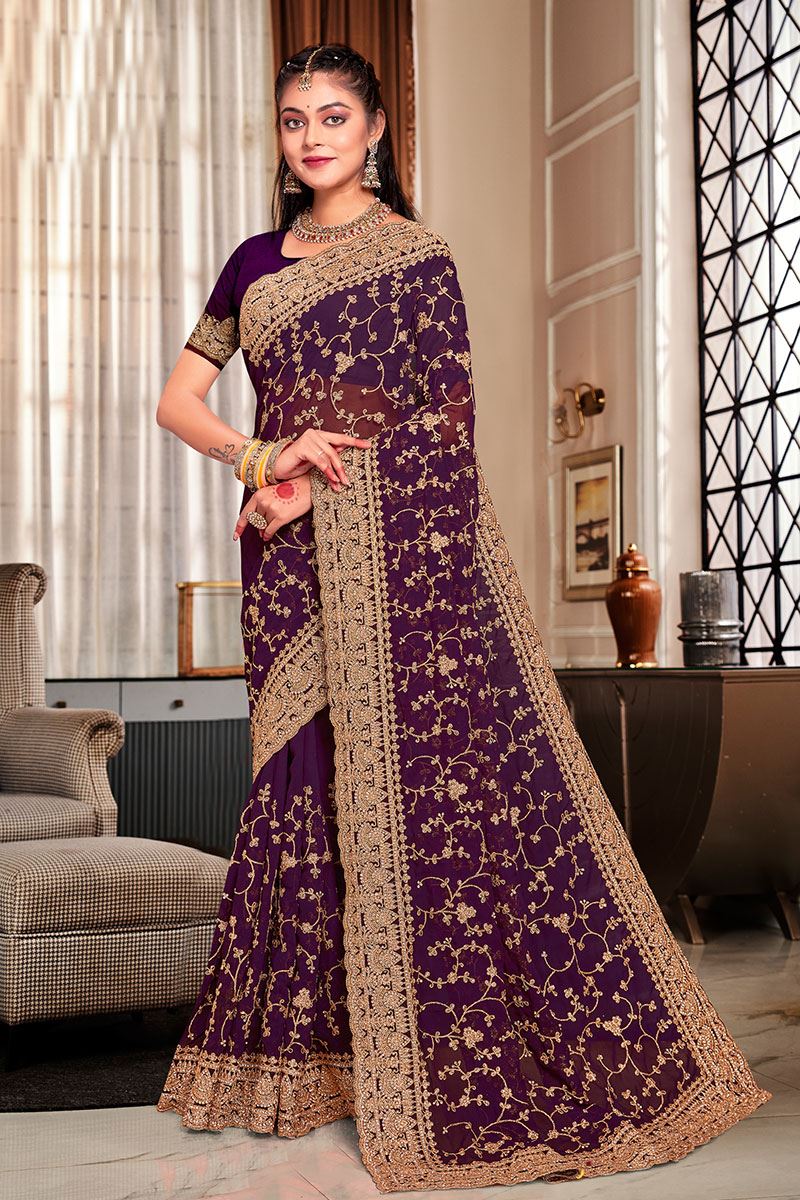 Flawless Georgette Designer Saree for Party and Reception