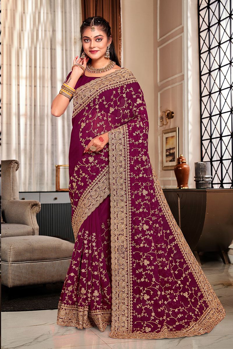 Fascinating Georgette Designer Saree for Party and Reception