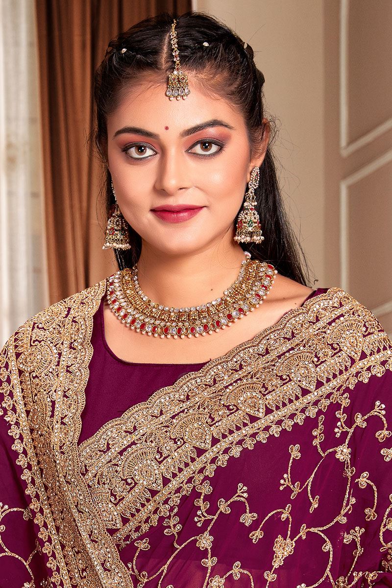 Fascinating Georgette Designer Saree for Party and Reception