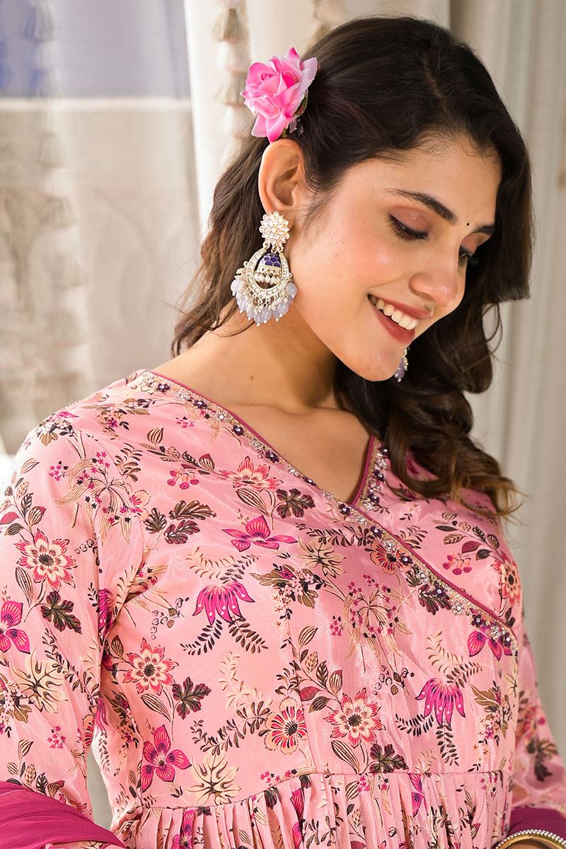 Heavenly Light Pink Designer A-Line Suit for Party and Festival