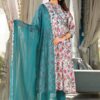 Vibrant Mid Night Blue Designer A-Line Suit for Party and Festival