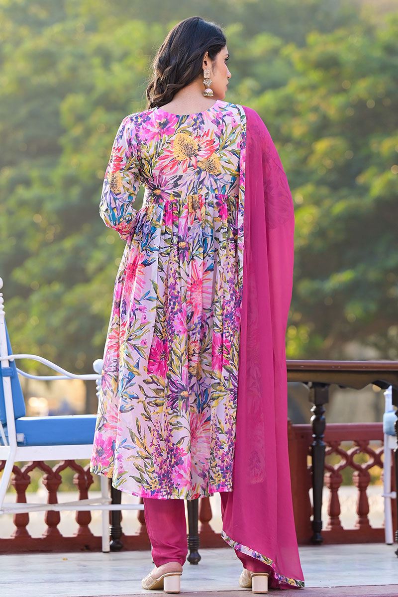 Astounding Pink Designer A-Line Suit for Party and Festival