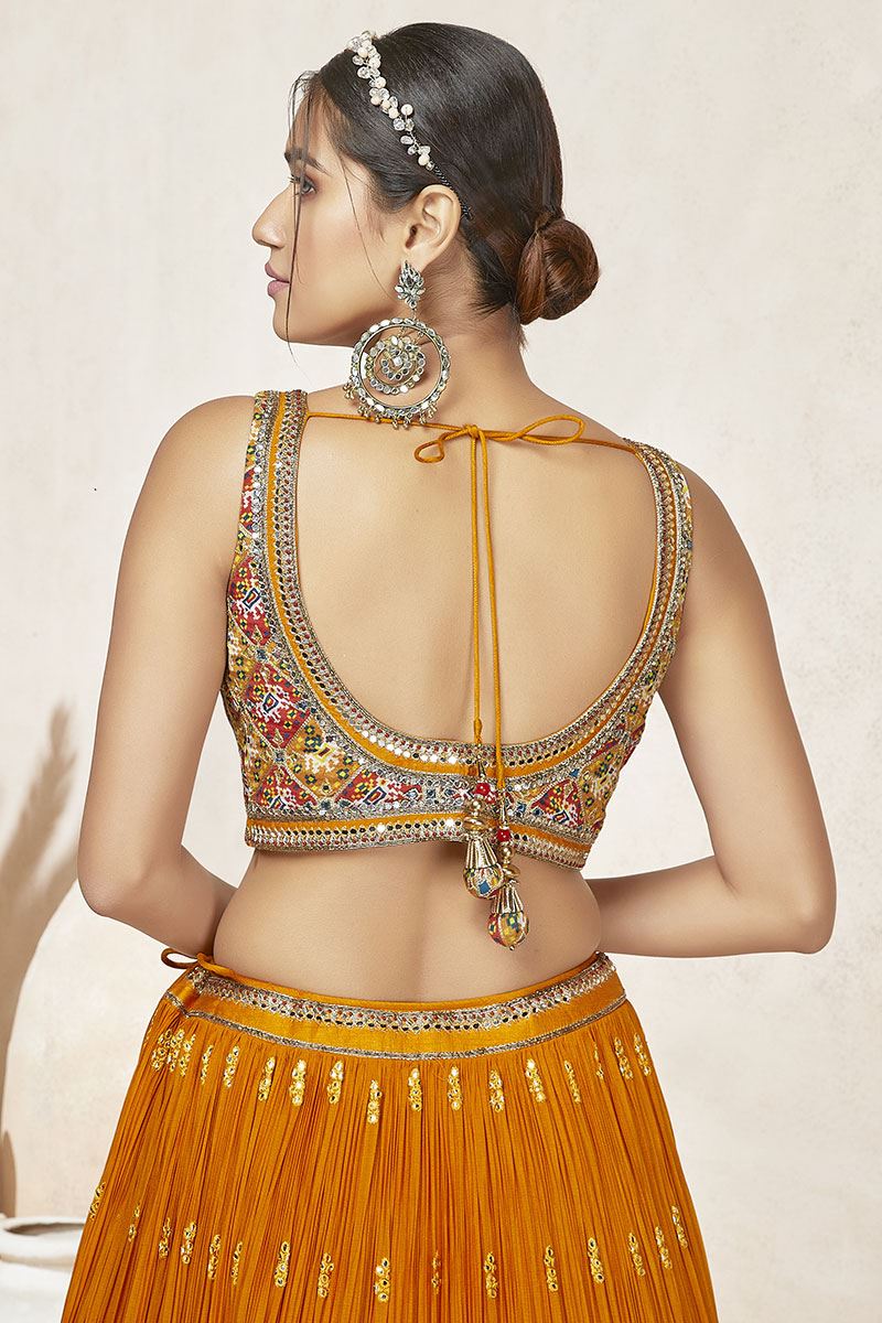 Exuberant Mustard Colored Designer Lehenga Choli