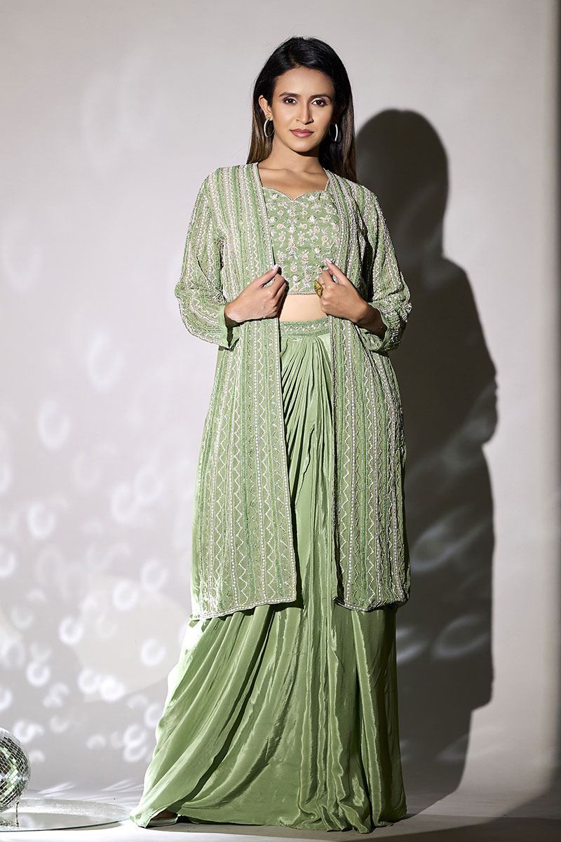 Attractive Designer Indo-Western Outfit for Party and Mehendi