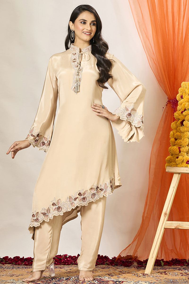 Lovely Beige Designer Suit for Party and Engagement