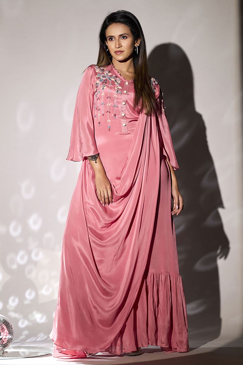 Glorious Pink Designer Gown for Party