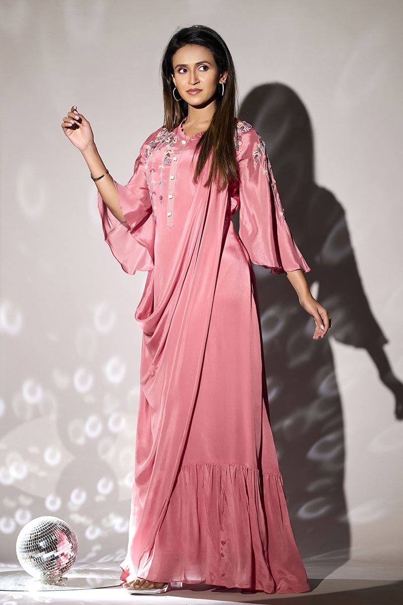 Glorious Pink Designer Gown for Party