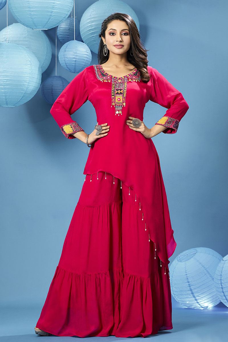 Stunning Pink Designer Gharara Suit for Party