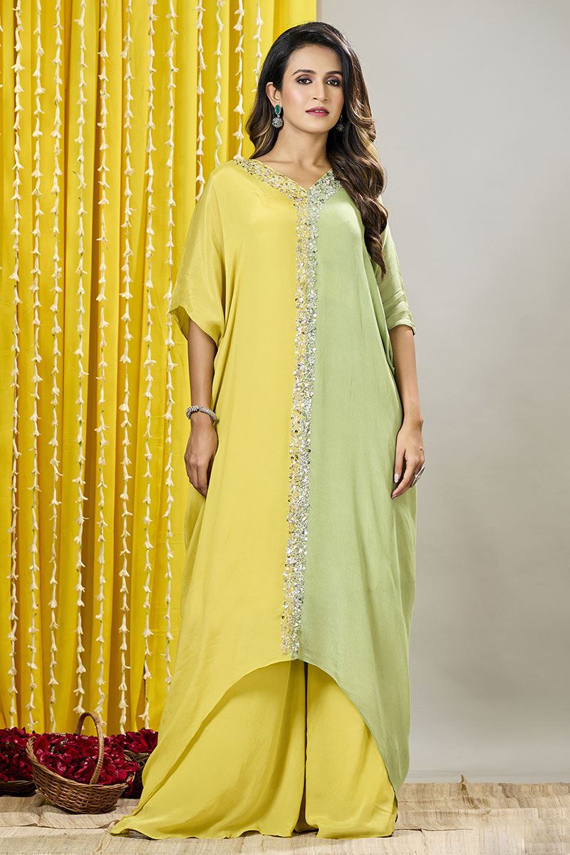 Amazing Designer Palazzo Suit for Haldi and Festive wear