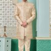 Classy Light Gold Designer Indo-Western Sherwani for Engagement and Wedding