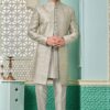 Majestic Grey Designer Indo-Western Sherwani for Engagement and Wedding
