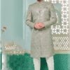 Splendid Grey Designer Indo-Western Sherwani for Engagement and Wedding
