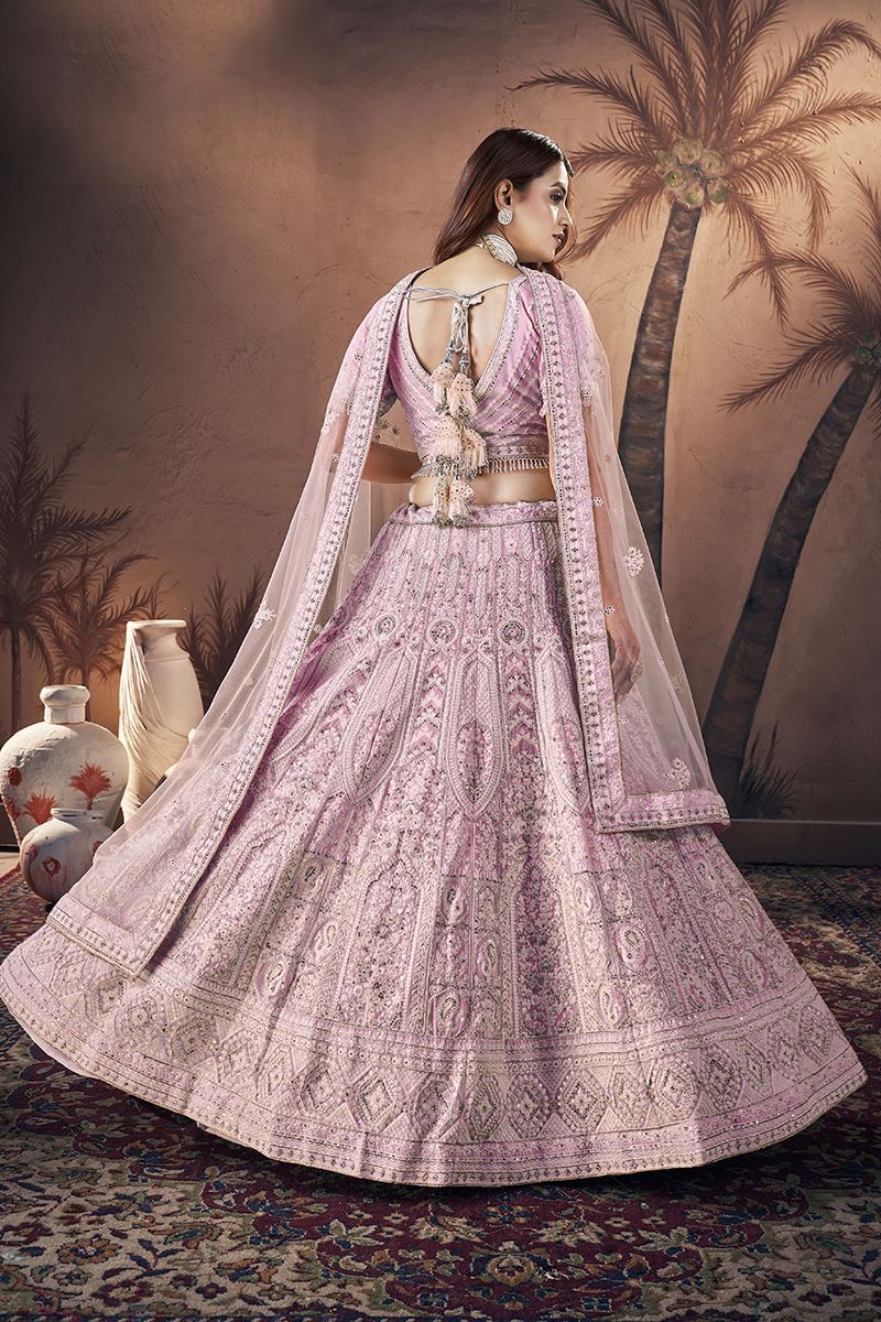 Breathtaking Baby Pink Premium Net Designer Lehenga Choli for Engagement and Reception