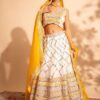 Royal White Designer Indo-Western Lehenga Choli for Wedding and Haldi