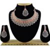 Enticing Peach Designer Necklace Set for Party and Engagement