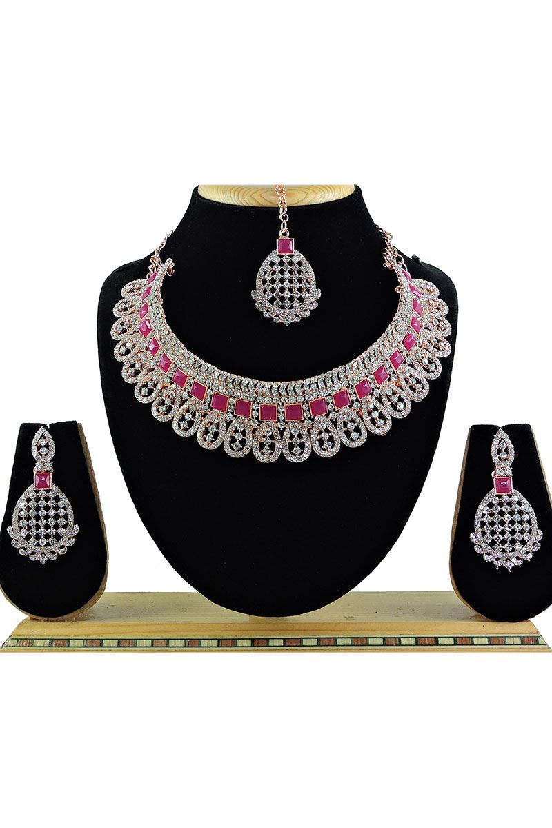 Delightful Ruby Designer Necklace Set for Party and Wedding
