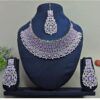 Stylish Purple Designer Necklace Set for Party and Festivals