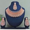 Spectacular Rose Peach Designer Necklace Set for Party