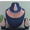 Smashing Rose Pink Designer Necklace Set for Party and Sangeet
