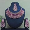 Charismatic Rose Purple Designer Necklace Set for Party
