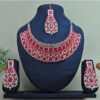 Flawless Rose Ruby Designer Necklace Set for Party and Wedding