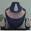 Ethnic Rose White Designer Necklace Set for Party and Engagement