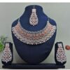 Breathtaking Peach Designer Necklace Set for Party and Engagement