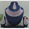 Exuberant Pink Designer Necklace Set for Party and Sangeet