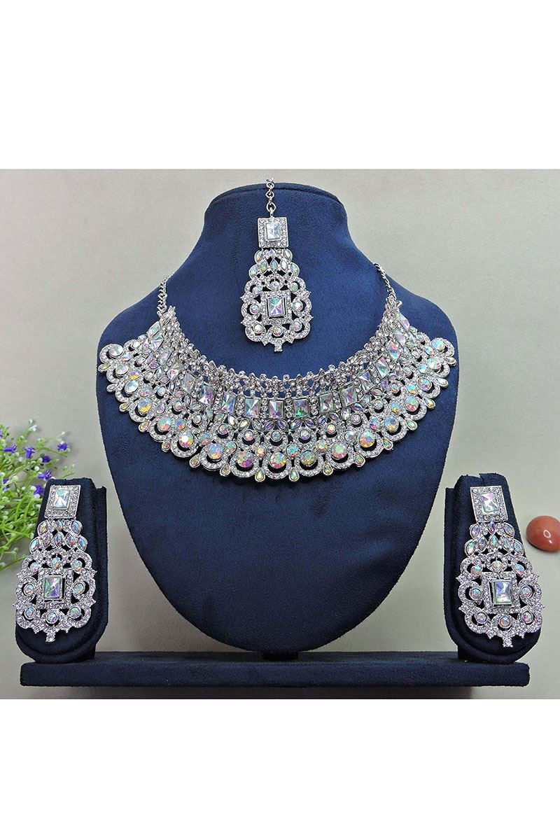 Glamorous Rainbow Designer Necklace Set for Party