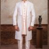 Amazing Peach Designer Indo-Western Sherwani Set for Engagement and Reception
