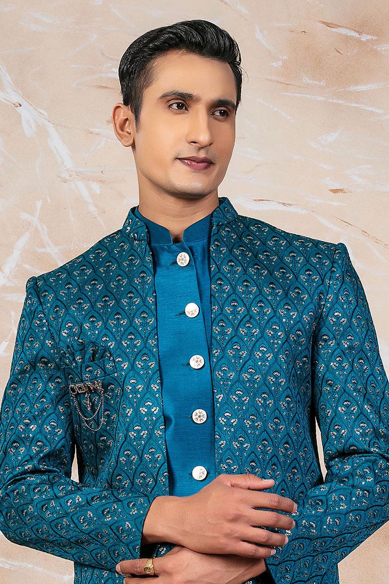 Captivating Designer Indo-Western Sherwani Set for Engagement and Sangeet