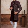 Dashing Maroon Designer Sherwani Set for Wedding and Reception