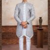 Appealing Gray Designer Indo-Western Sherwani Set for Engagement and Reception