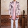Majestic Lavender Pink Designer Short Sherwani Set for Engagement and Reception