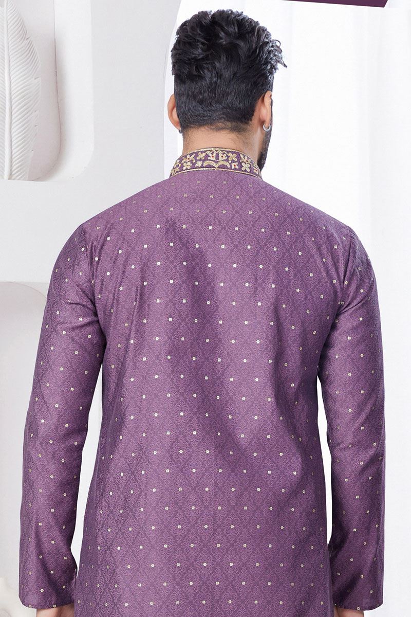 Attractive Wine Designer Kurta and Churidar Set for Engagement, Reception, Wedding