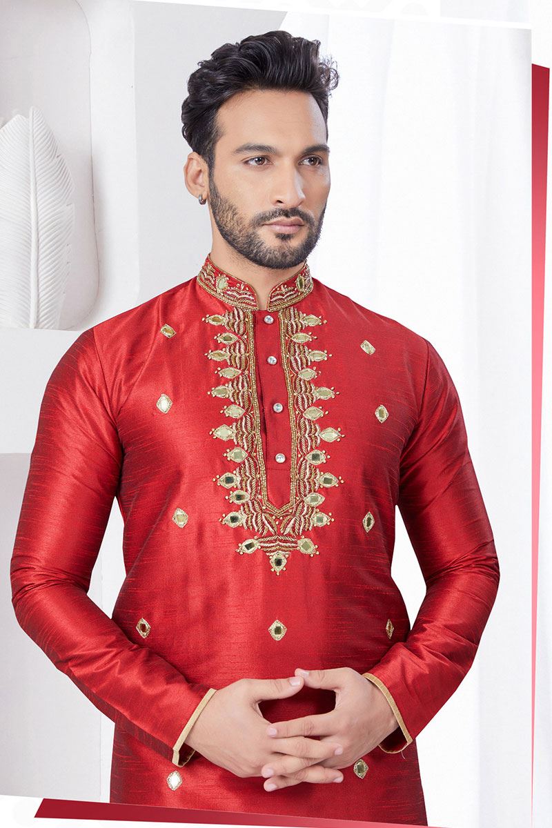 Charismatic Maroon Designer Kurta and Churidar Set for Festivals and Wedding