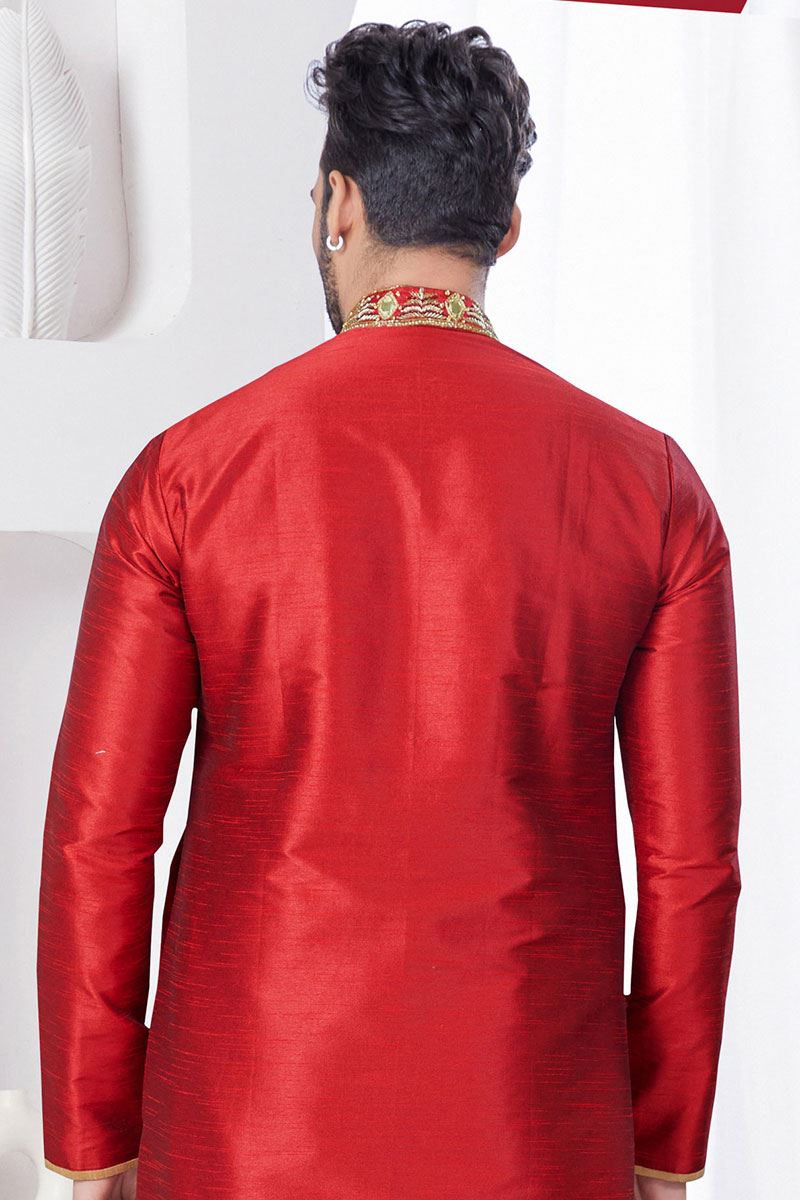 Charismatic Maroon Designer Kurta and Churidar Set for Festivals and Wedding