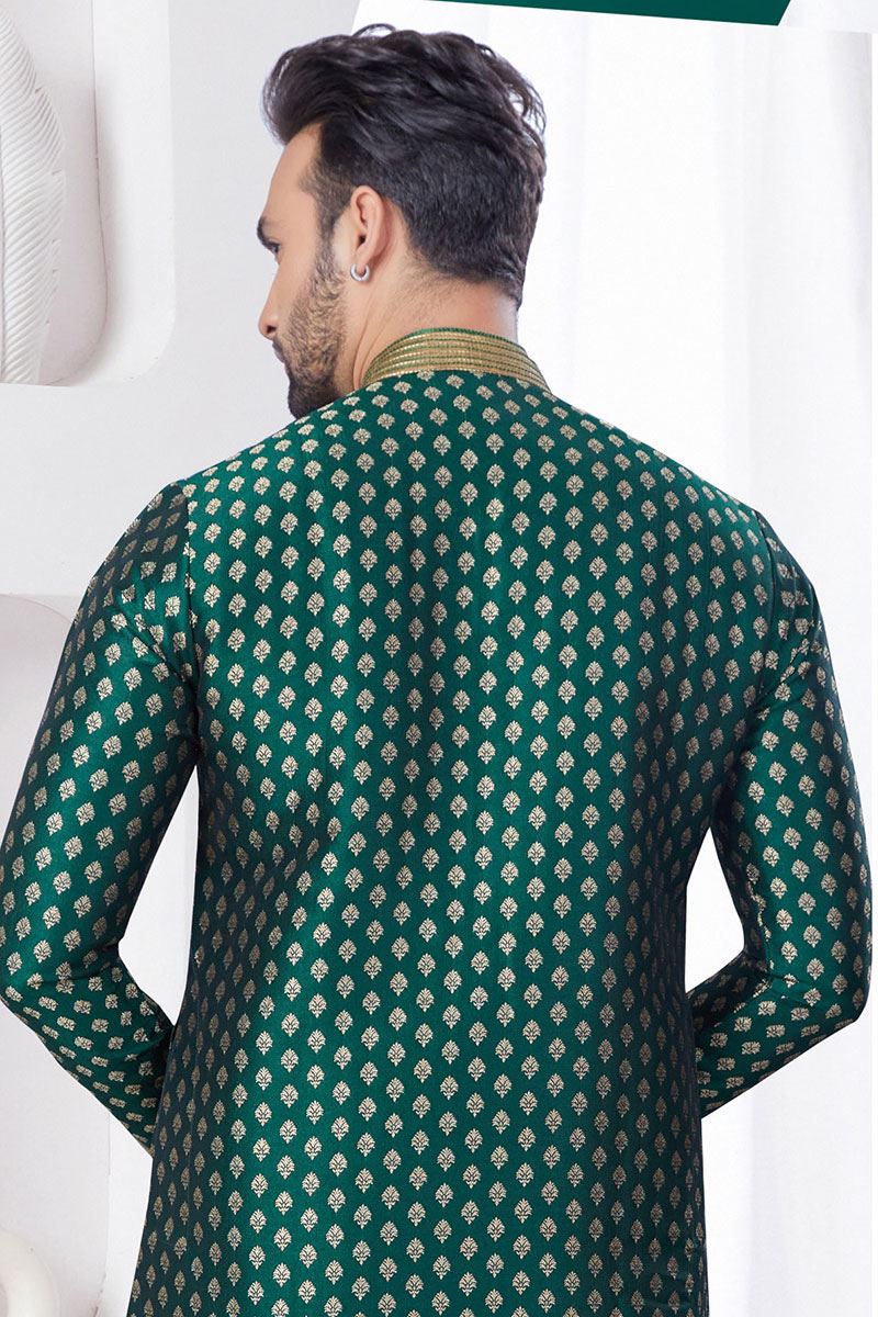 Spectacular Green Designer Kurta and Churidar Set for Festivals, Wedding