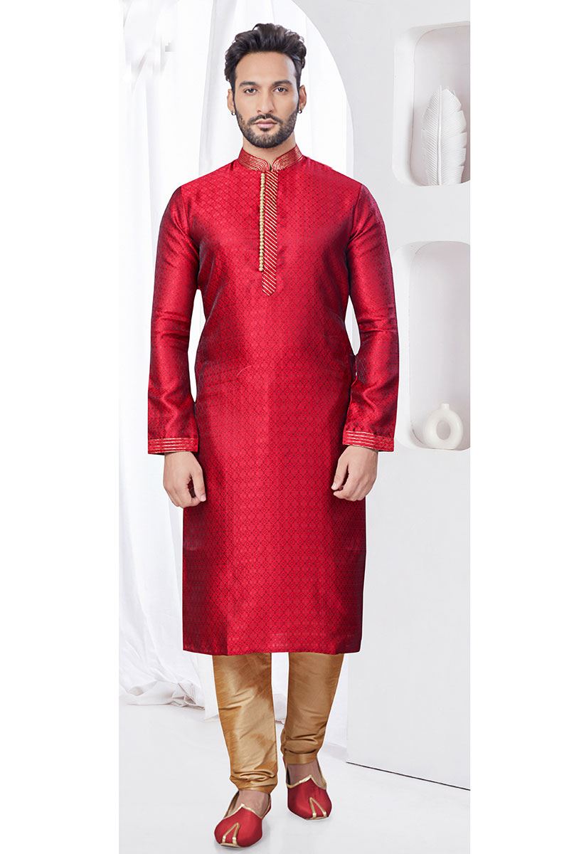 Splendid Maroon Designer Kurta and Churidar Set for Festivals, Wedding