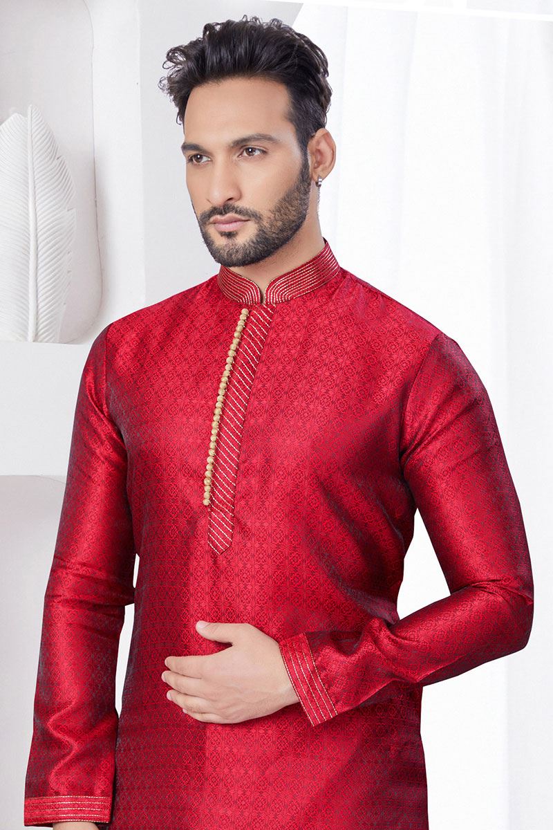 Splendid Maroon Designer Kurta and Churidar Set for Festivals, Wedding