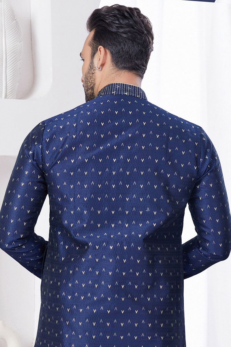 Amazing Navy Blue Designer Kurta and Churidar Set for Festivals, Weddings