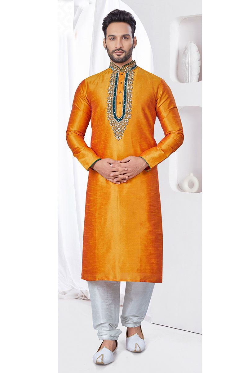 Awesome Mango Designer Kurta and Churidar Set for Haldi, Festivals