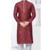 Impressive Maroon Designer Kurta and Churidar Set for Wedding and Reception