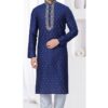 Aesthetic Navy Blue Designer Kurta and Churidar Set for Wedding and Reception