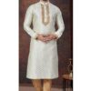 Appealing Cream Designer Kurta and Churidar Set for Wedding and Festivals