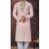 Fashionable Peach Designer Kurta and Churidar Set for Wedding and Engagement