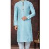 Marvelous Sky Blue Designer Kurta and Churidar Set for Party and Sangeet