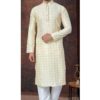 Fancy Gold Designer Kurta and Churidar Set for Wedding and Festivals